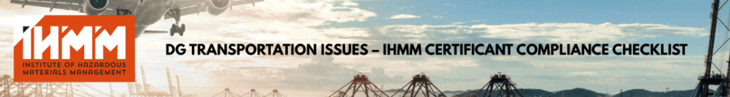DG Transportation Issues – IHMM Certificant Compliance Checklist